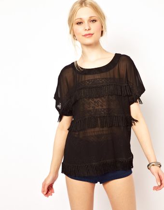 French Connection Texas Tassels Top - Lyst
