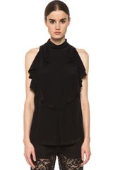 Givenchy Crepe De Chine Ruffle Blouse 