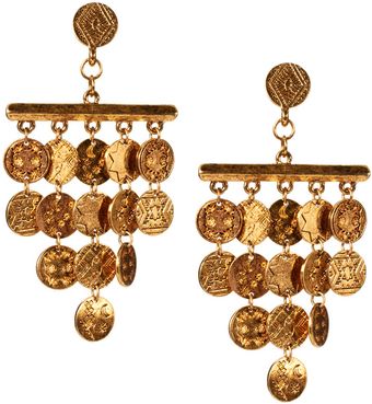 House Of Harlow 14ct Gold Plated Tiered Coin Earrings - Lyst