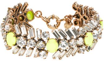 J.Crew Crystal and Neon Chevron Bracelet - Lyst
