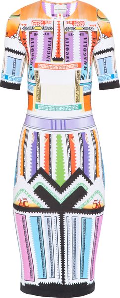 Mary Katrantzou Mid Length Sleeves Print Jersey Dress - Lyst