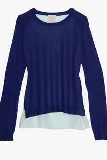 Mason by Michelle Mason Silk Georgette Panel Back Sweater - Lyst
