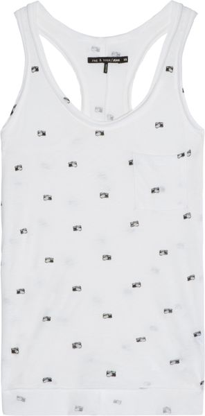 Rag & Bone Camera Motif Tank Top - Lyst
