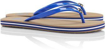 Tory Burch Striped Flip Flops - Lyst