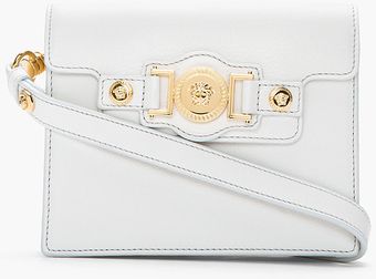 Versace Ivory White Leather St Cervo Cross Body Bag - Lyst