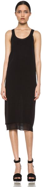 Vince Doublelayer Dress in Black - Lyst