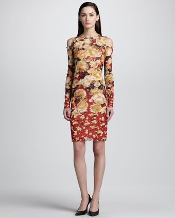 Jean Paul Gaultier Cold Shoulder Floralprint Dress  - Lyst