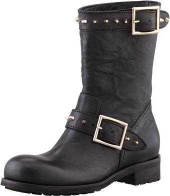 Jimmy Choo Dash Studded Biker Bootie - Lyst