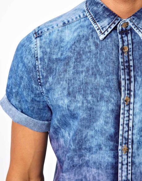 dip dye denim shirt