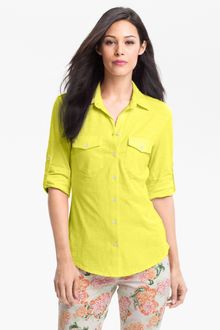 Sandra Ingrish Three Quarter Roll Sleeve Knit Shirt - Lyst