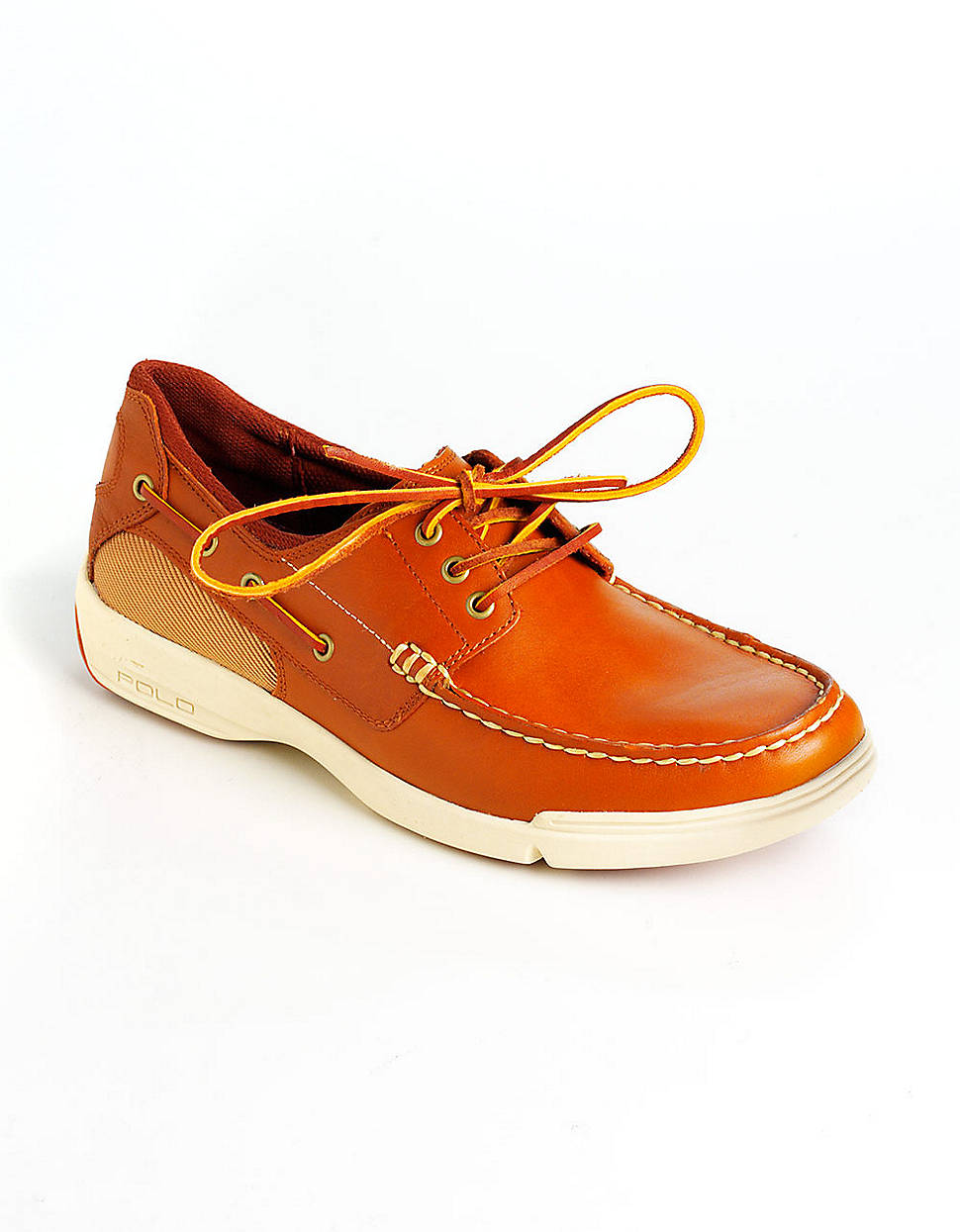 Polo Ralph Lauren Carrick Leather Boat Shoes in Orange for