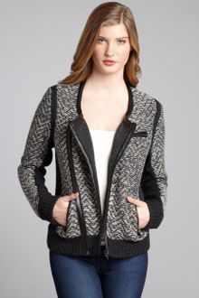 Rag & Bone Black Stretch Wool Tweed Samantha Biker Jacket - Lyst
