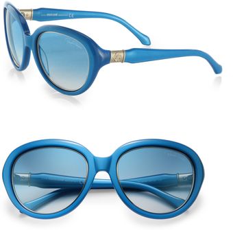 Roberto Cavalli Aqua Round Acetate Sunglasses - Lyst