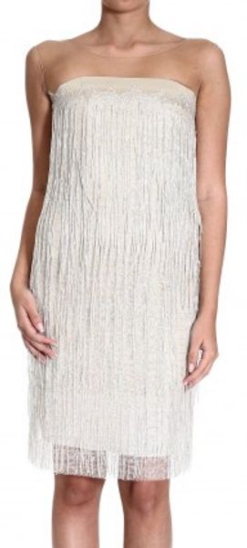Alberta Ferretti Fringe Baguette Dress - Lyst