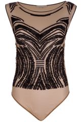 Amen Contrast Sequin Body Top