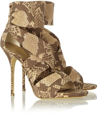 Casadei Python Print Twill Sandals - Lyst