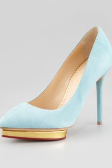 Charlotte Olympia Debbie Suede Heartplatform Pump - Lyst