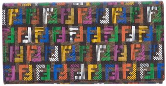Fendi Emblem Print Foldover Wallet - Lyst