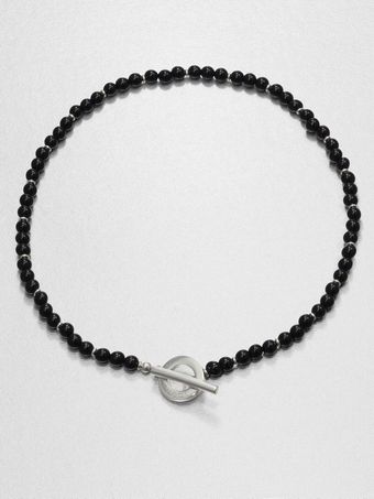 Gucci Silver and Onyx Necklace - Lyst