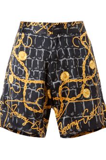 Jeremy Scott Scarf Printed Silk Shorts - Lyst