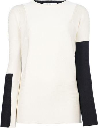 Jil Sander Ribbed Contrast Sweater - Lyst