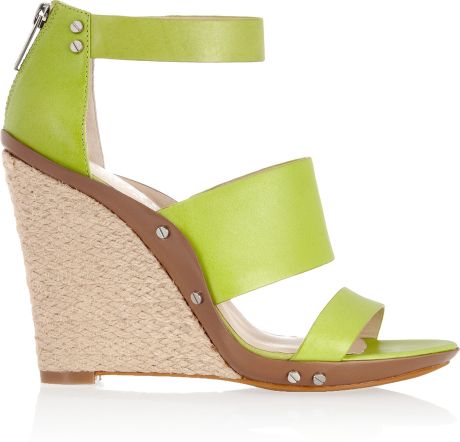 Kors By Michael Kors Eliza Leather Wedges in Green | Lyst