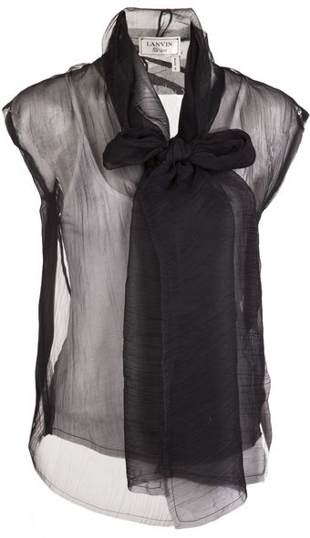Lanvin Organza Sleeveless Blouse - Lyst
