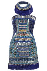 Matthew Williamson Embroidered Beaded Sleeveless Dress