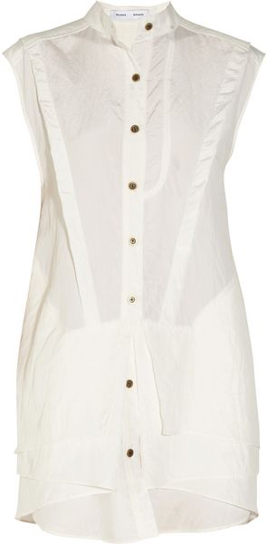 Proenza Schouler Washed Silkblend Shirt Dress - Lyst