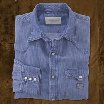 Ralph Lauren Beach Denim Western Shirt - Lyst
