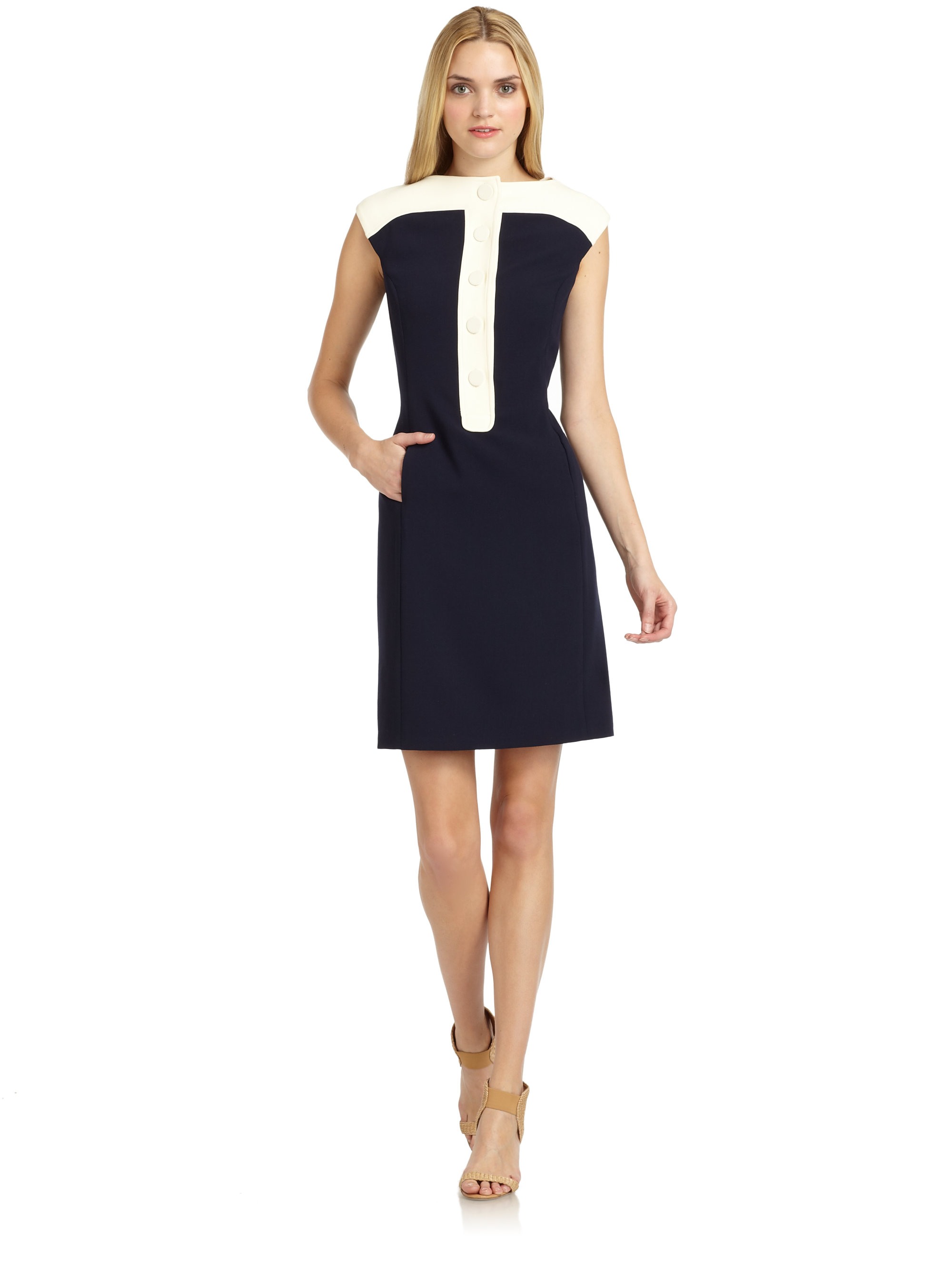 Raoul Colorblock Ponte Knit Dress in Blue (ink) Lyst