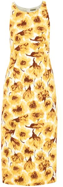 Bottega Veneta Tulip Print Crepe Dress - Lyst