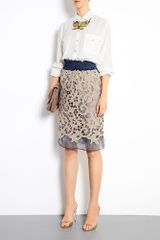 Carven Lace Overlaid Pencil Skirt