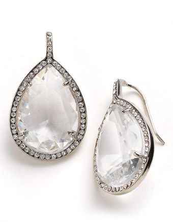 Juicy Couture Pave Drop Earrings - Lyst