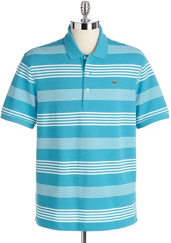 Lacoste Striped Cotton Polo Shirt - Lyst