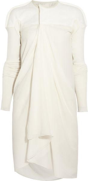 Rick Owens Asymmetric Wool and Silk Crepe Jacket - Lyst