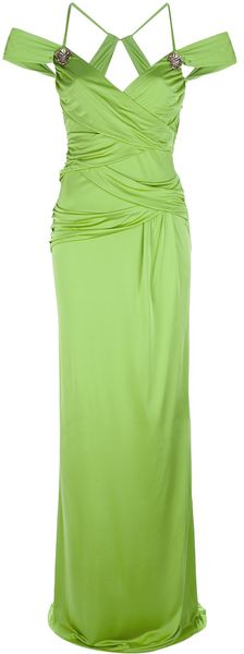 Roberto Cavalli Embellished Brooch Gown - Lyst