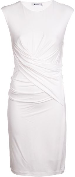 T By Alexander Wang Short Sleeve Twist Dress - Lyst