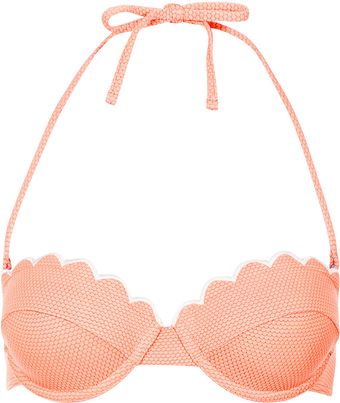 Topshop Tangerine Scallop Bikini Top - Lyst