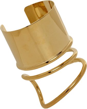 Balenciaga Golden Thick Wrapped Cuff - Lyst