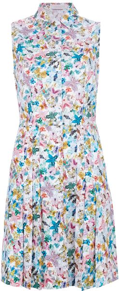 Cacharel Butterfly Print Shirt Dress - Lyst
