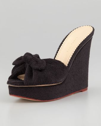 Charlotte Olympia Jayne Knotfront Terry Wedge - Lyst