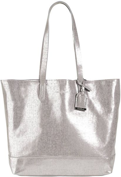 large silver tote bag