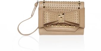 Kg Leather Studded Bow Clutch Bag - Lyst
