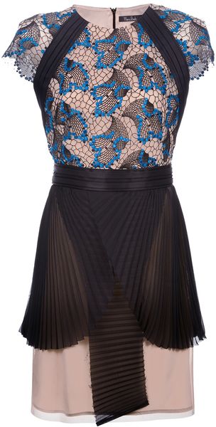 Marios Schwab Short Sleeve Lace Dress - Lyst