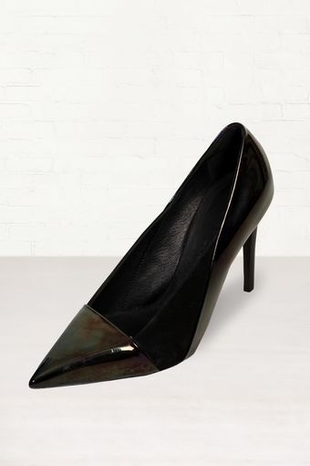 See By Chloé Black Petrol Metallic Stiletto Heels - Lyst