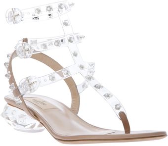 Valentino Rockstud Transparent Sandal - Lyst