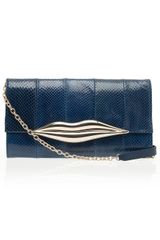 Diane Von Furstenberg Carolina Lips Snake Clutch