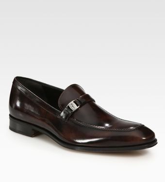 Ferragamo Destin Burnished Loafers - Lyst