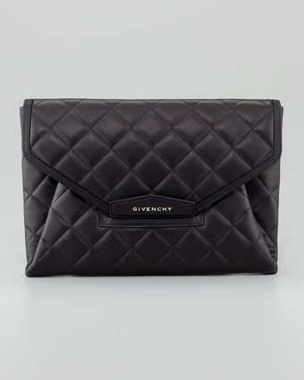 Givenchy Antigona Padded Quilt Envelope Clutch Bag Black - Lyst